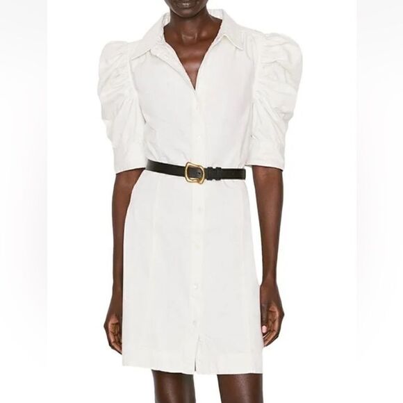 NWT $398 FRAME Gillian Puff Sleeve Mini Dress - Picture 4 of 12